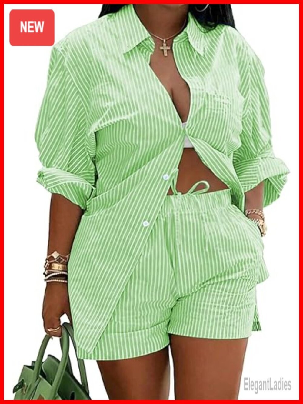 2 Piece Short Set Long Sleeve Button Down Pullover Lounge Set Summer